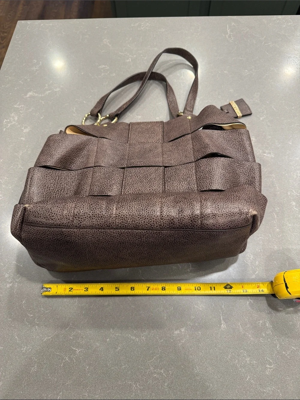 Leather Textured Brown Women's Shoulder Tote